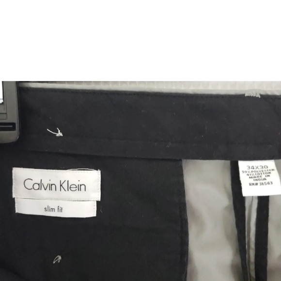 Calvin Klein~Men’s Size 34×30~Gray Slim Fit Chino Pants. - Picture 3 of 8